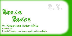 maria nader business card